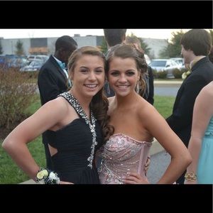 Black beaded Prom dress